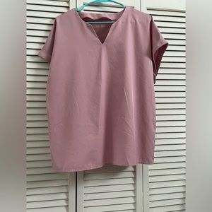 Size large pink formal t-shirt.